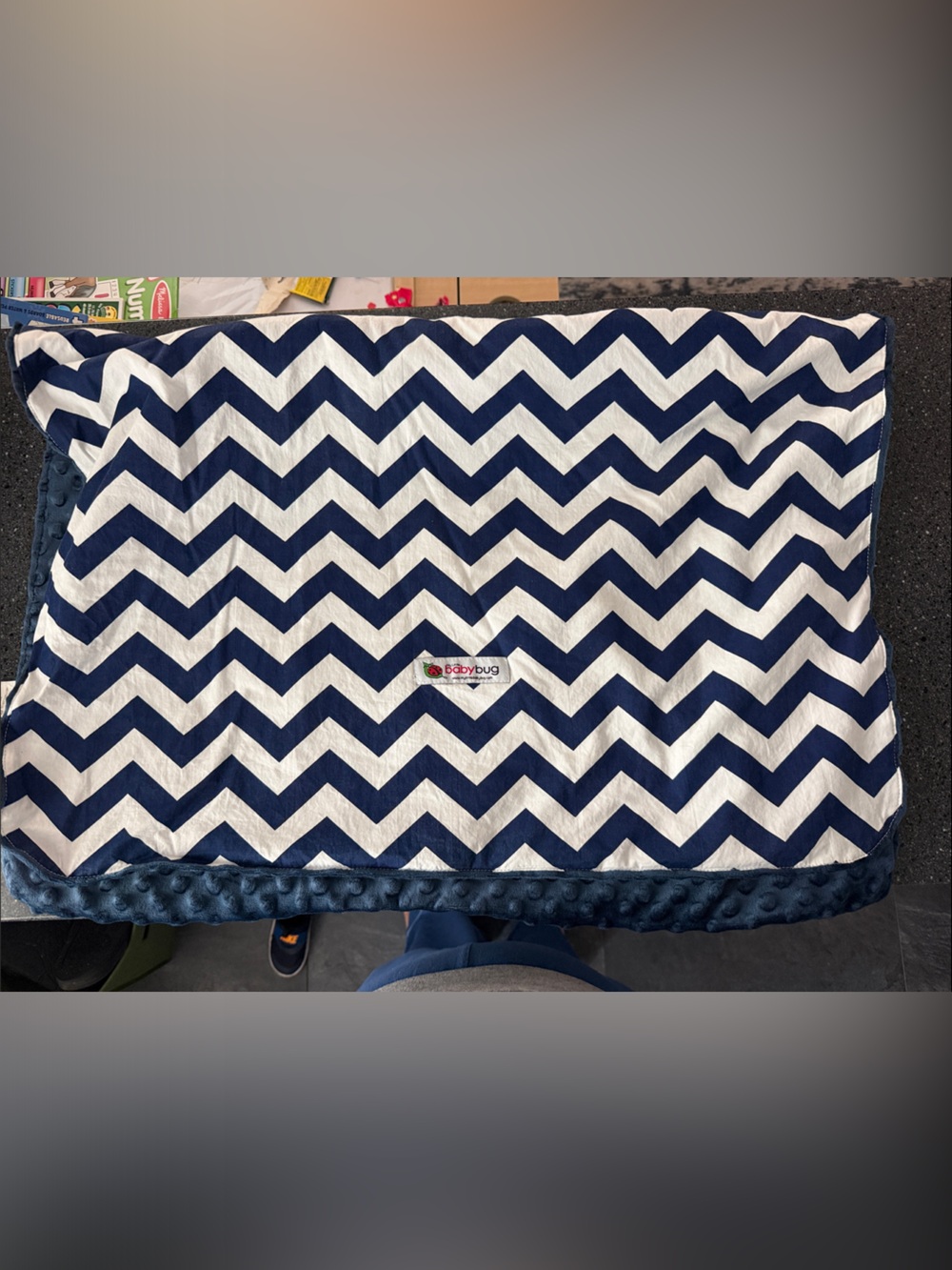 Baby bug Navy Chevron Baby Car Seat Cover